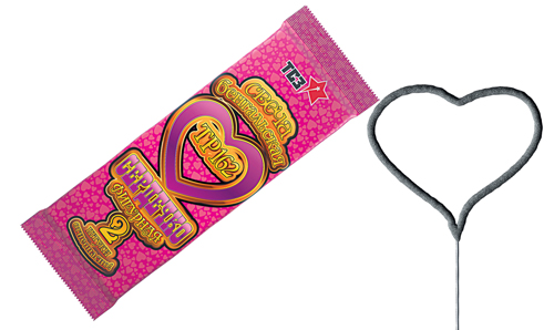  Бенгальские свечи фигурные 2 шт "Сердечко"  в Таштаголе